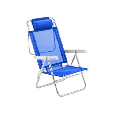 Imagem de Cadeira De Praia Sun Glow Premium Alumínio Azul - Amvc