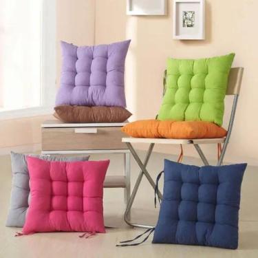 Imagem de Kit 4 Assento Almofada Para Cadeira Decorativa Macio Confortável Futon