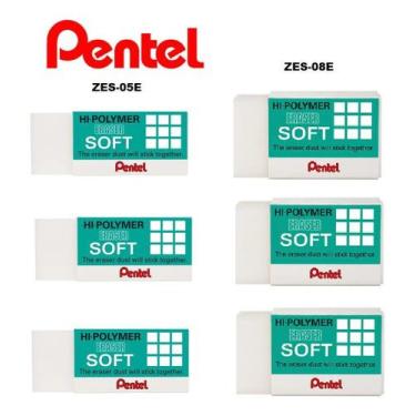 Imagem de Borracha Pentel Hi-Polymer Soft - Zes-08E E Zes-05E Kit C/6