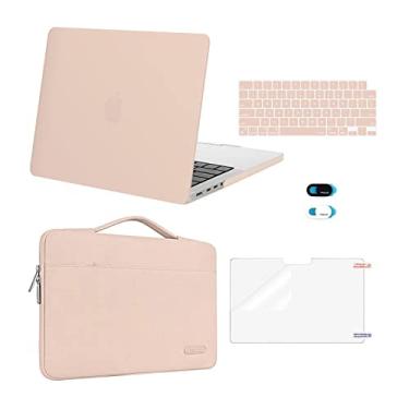 Imagem de MOSISO Compatível com MacBook Pro 14 polegadas 2025 2024 2023 2022 2021 M5 M4 M3 M2 M1 A3434 A3112 A3185 A3401 A2918 A2992 A2779 A2779 2442, Capa, bolsa, película de teclado, capa de webcam e película