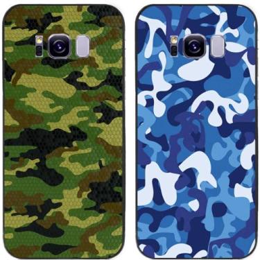 Imagem de 2 peças de capa de telefone traseira de silicone em gel TPU impresso camuflagem legal para Samsung Galaxy (Galaxy S8)