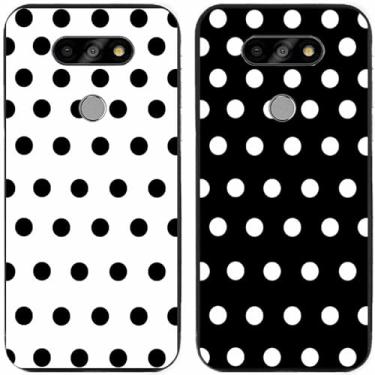 Imagem de 2 peças preto branco bolinhas impressas TPU gel silicone capa de telefone traseira para LG Series (LG K31)