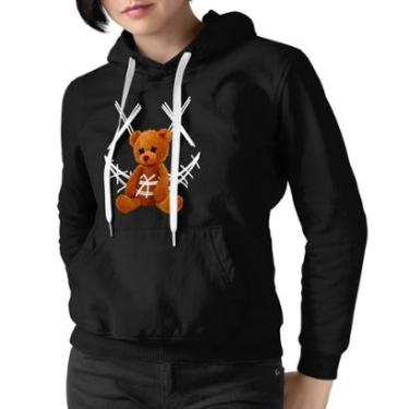 Imagem de Moletom Feminino Urso Ted Blusa De Frio Canguru Estampado-Feminino