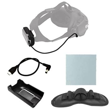 Imagem de Suporte de bateria para óculos FPV com cabo de alimentação (30 cm) + capa protetora de lente para DJI FPV Goggles V2
