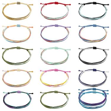 Imagem de Harry and Henry Pulseiras Boho para mulheres, tornozeleira, pulseira da amizade, tornozelos para mulheres, impermeável, ajustável, pulseira de cordão de surfista, empilhar, joias de praia, presente