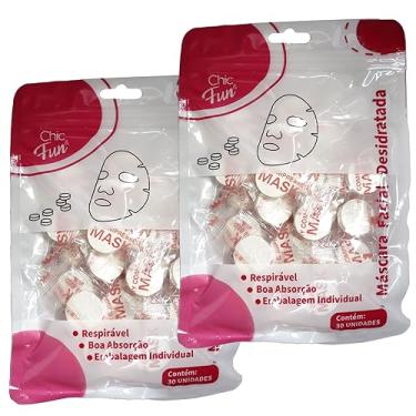 Imagem de Kit Máscara Desidratada Máscaras Faciais Comprimido Compactada Tipo De Pele Normal (2pacote/60un)