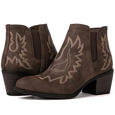 Imagem de GLOBALWIN Botas femininas de cano curto The Western Cowboy Cowgirl, 21yy01 Brown2, 36