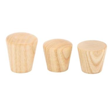 Imagem de Armários de madeira 6 peças puxadores de guarda-roupa puxadores cônicos gaveta de porta puxadores de cozinha redondos de furo único puxadores de móveis ferragem, cinza, madeira, 22x22mm