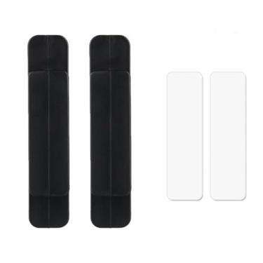 Imagem de Puxador autoadesivo para guarda-roupa, maçaneta para porta, janela, armário, gaveta, móveis, 2 peças, preto