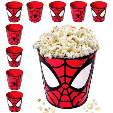 Imagem de Kit 10 Potes de Pipoca Homem Aranha Festa Infantil Lembrancinha Balde de Pipoca para Crianças Sacolinha Surpresa