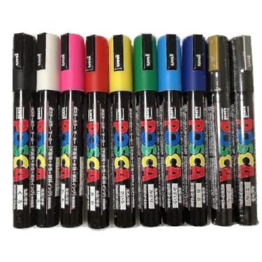 Imagem de POSCA - Conjunto de Canetas de Marcação PC-5M - 10 Cores