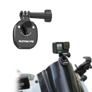 Imagem de Suporte de para-brisa de motocicleta para Gopro Hero 12 11 10 9, para montagem de motocicleta Insta 360, clipe de câmera de para-brisa de liga de alumínio compatível com Insta360 X4 X3