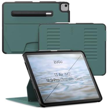 Imagem de Zugu Case Para iPad Air de 13 polegadas M3 2025 e M2 2024 e 12,9 polegadas (3ª/4ª geração), capa protetora fina com carregamento e armazenamento do Apple Pencil, despertar/hibernar automaticamente,