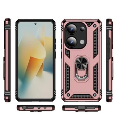 Imagem de Elubugod Capa compatível com Xiaomi Poco M6 Pro 4G, suporte magnético para carro compatível com Xiaomi Redmi Note 13 Pro 4G 23117RA68G 2312FPCA6G capa rosa