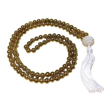 Imagem de Japamala 108 Contas Pérola Dourado 8mm Meditação Colar