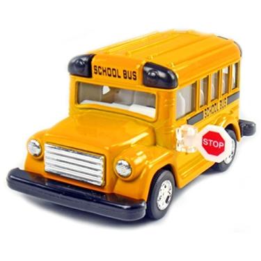 Imagem de KiNSMART 4" Die Cast Metal Short School Bus with Pullback Action