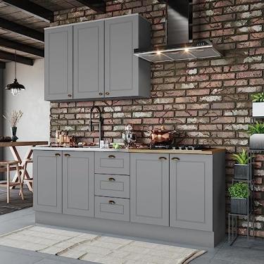 Imagem de Cozinha Compacta 3 Peças com Tampo Para Cooktop Emily Cinza/Nature