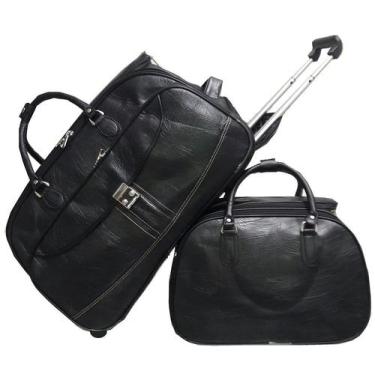 Imagem de Mala Bolsa de viagem, rodinhas, bordo, pequena e Bolsa de mão marrom -