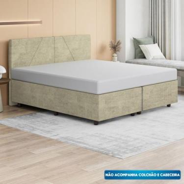 Imagem de Base Cama Box King Size Veludo - SkyBox - SKYBOX BOX E BAÚS, Bege