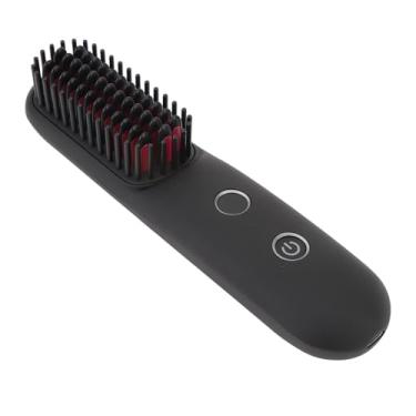 Imagem de Escova alisadora de cabelo sem fio, 3 configurações de temperatura 20s de aquecimento rápido Escova alisadora portátil Tipo C Pente quente alisador portátil