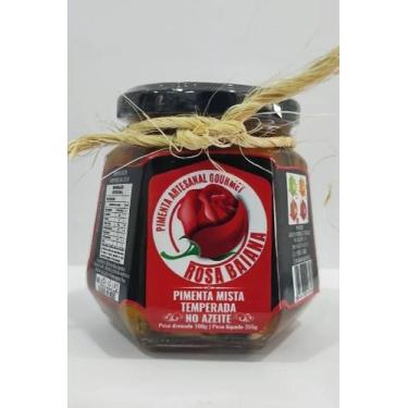 Imagem de PIMENTA MISTA TEMPERADA NO AZEITE 400g. Rosa Baiana Pimenta Artesanal 