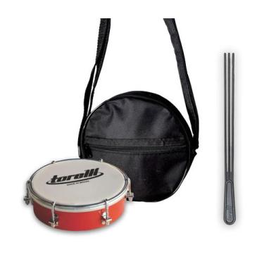 Imagem de Kit Tamborim Pele Leitosa Torelli Vrm, Bag e Baqueta Tripla - Flash
