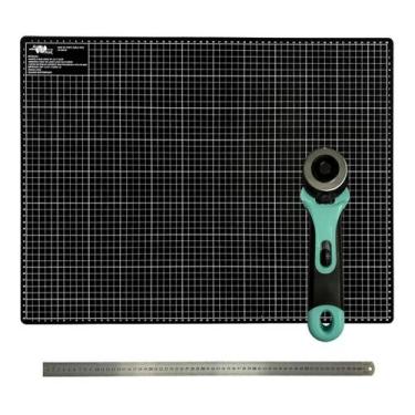 Imagem de Placa Para Corte Grande A1 Base de Corte 90x60 Régua Inox 60 Cortador 