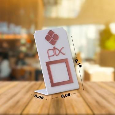 Imagem de Placa Pix QR Code Em Acrílico Branco - Kit 2 Unidades COR:Branco com R