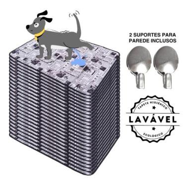 Imagem de Kit com 24 Tapetinhos Alta Absorção para Pets 100x70 Jornal com gachos