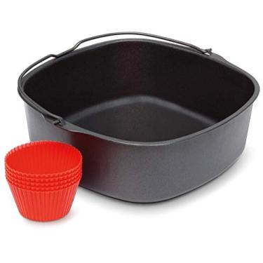 Imagem de Philips Kitchen Appliances Kit de acessórios Baking Master com assadeira e copos de muffins de silicone para fritadeiras a ar compactas, HD9925/01, preto