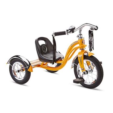 Imagem de Schwinn Roadster Tricycle with Classic Bicycle Bell and Handlebar Tassels, Featuring Retro Steel Frame and Adjustable Seat, for Children and Kids Ages 2-4 Years Old