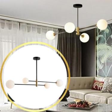 Imagem de Luminária Lustre 4 Globos 64x48cm Jabuticaba Sputnik 360 Graus Teto Gi