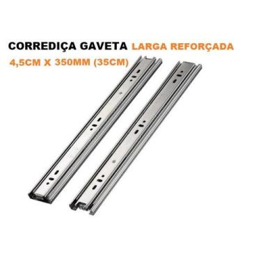 Imagem de Corrediça Gaveta Trilho Telescópico LARGA 350MM (35CM) PAR - FERRAGENS
