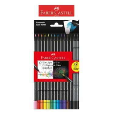 Imagem de Ecolápis de Cor Supersoft Faber Castell 12+2 - 14 Un - Faber-castell, 
