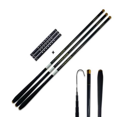 Imagem de 3 Vara De Pesca 6,3m 100% Fibra de Carbono Ultra Leve Kit De Mão - Aqu