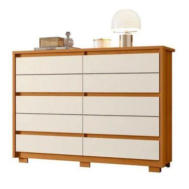 Imagem de  Cômoda Duetto 10 Gavetas Cinamomo Off White Móveis Albatroz - Albatoz