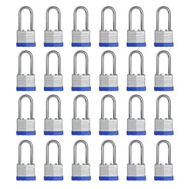 Imagem de Fu Volante Cadeado, cadeados laminados de 40 mm com chave, fechaduras com chave semelhantes, travas de 5 cm de comprimento - Pacote com 24