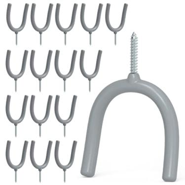 Imagem de POETISKE Ganchos utilitários para montagem na parede, organizador de garagem, pá pendurada, vassoura, guitarra, jardim, suporte de vinil resistente, pacote com 16