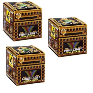 Imagem de Mattel Minecraft Egyptian Mythology Series 17 Mini Figures from FYH37-999H Release (Pack of 3 Blind Boxes)