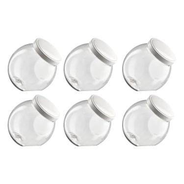 Imagem de Kit 6 Baleiro Plástico 1200ml Com Tampa de Rosca Pote Doces (Branco)