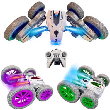 Imagem de Carrinho Controle Remoto 360º Acrobacias com LED Spray e Velocidade Bateria Recarregável Giros Incríveis e Botão de Demonstração para Todas as Funções Diversão Total e Rodas Super Resistentes (Roxo)