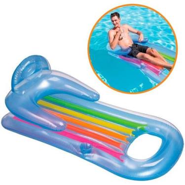 Imagem de Colchão Bóia Inflável Bronzeador p/ Piscinas King Cool com Porta Copos