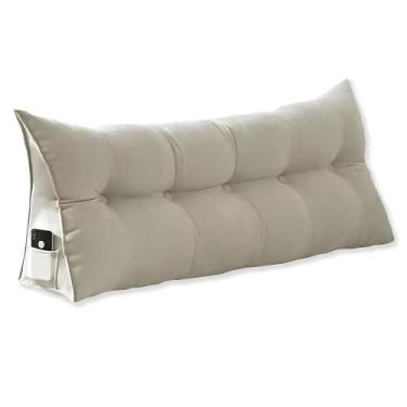 Imagem de Almofada para Leitura e Descanso Suede Bege 90cm - Vallisa Decor