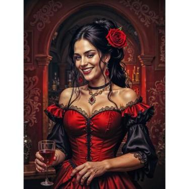 Imagem de Adesivo Vinil Impermeável Pomba Gira Maria Padilha 10x6,5 cm - Lua Mís