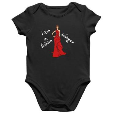 Imagem de Body Bebê Algodão Fashion Designer - Foca na Moda, Preto, G