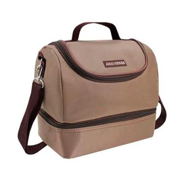 Imagem de Lancheira Térmica Bolsa Necessaire Marmita Lanches Bebidas 2 Compartim