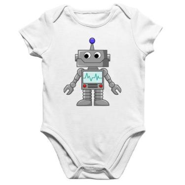 Imagem de Body Bebê Algodão Robozinho - Foca na Moda, Branco, M