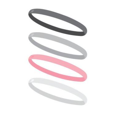 Imagem de Faixa de Cabelo com Silicone 4 unid Cinza e Rosa - SPORTBR