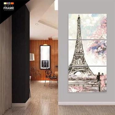 Imagem de Quadro Decorativo Pintura Torre Eiffel Vertical 120x60 - Wall Frame