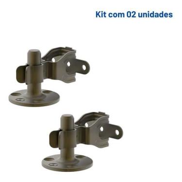 Imagem de Kit 2 Prendedor Trava Fixador Porta Piso Ouro Velho - 3D